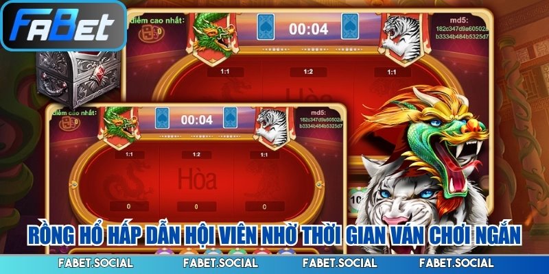 Casino FABET: Trải Nghiệm Chân Thực Sòng Bài Hiện Đại Rồng hổ hấp dẫn hội viên nhờ thời gian ván chơi ngắn