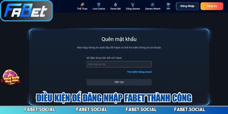 Đăng Nhập Fabet - Thỏa Sức Tham Gia Cá Cược Online Điều kiện để đăng nhập FABET thành công