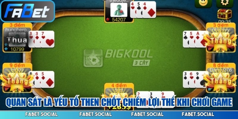 Quan sát là yếu tố then chốt chiếm lợi thế khi chơi game