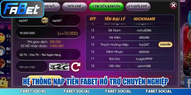 Nạp Tiền FABET: Hướng Dẫn Thực Hiện Từng Phương Thức Hệ thống nạp tiền FABET hỗ trợ chuyên nghiệp